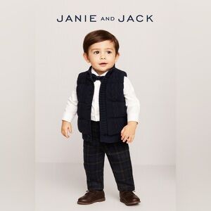 Janie and Jack Navy Blue Cable Knit Cotton Vest